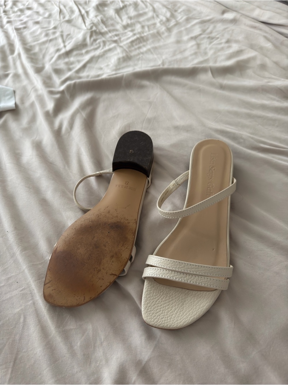 Lisa Says Gah Tan Strappy Slide Sandals - Picture 4 of 6